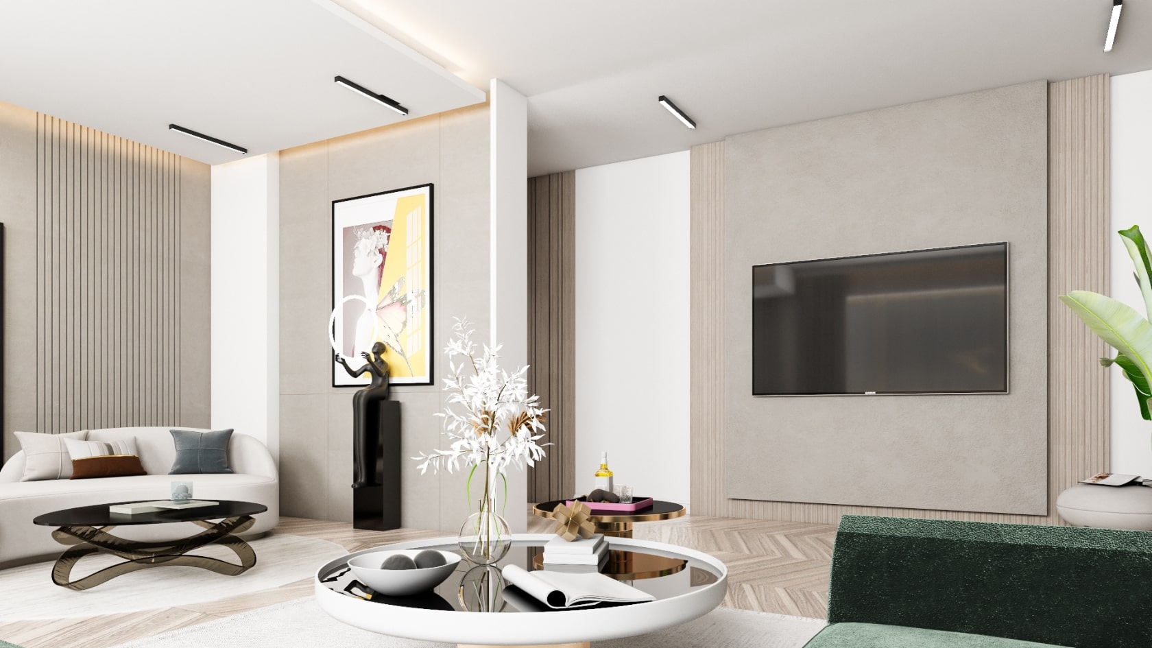 Design interior living modern pentru o locuinta de lux.